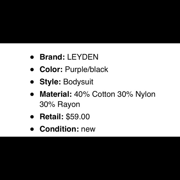 NWT XS/XL Leyden purple eyelash lace overlay deep V bodysuit drape front cotton - Picture 11 of 11